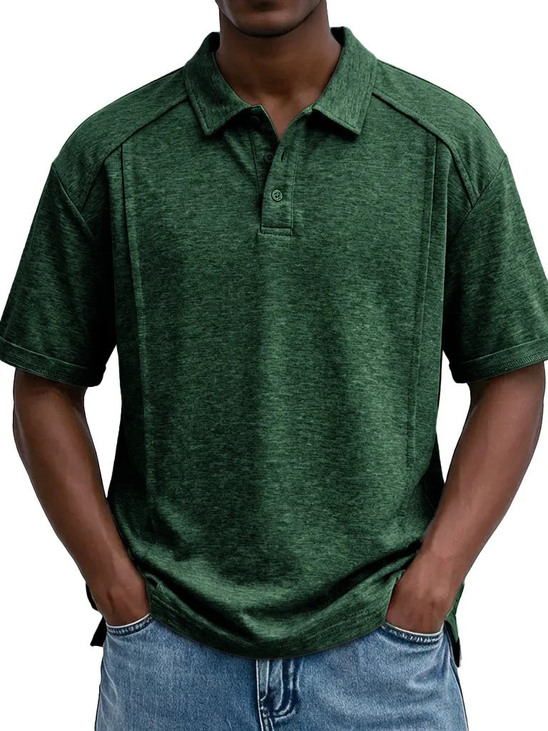 Men's Casual Short-Sleeve Button Lel Polo Shirt S-5XL