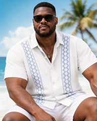 Big & Tall Men's Geometric Print Short Sleeve Shirt Shorts Set