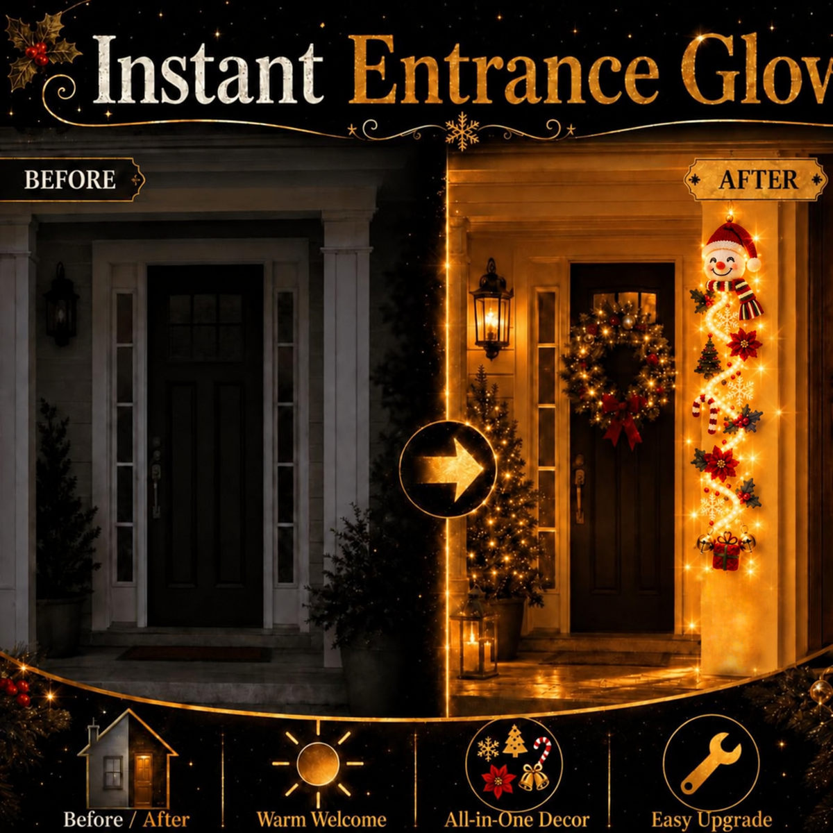 ? Last Day 49% OFF ¨C ??MerryCascade? Glowing Christmas Door Hanger | 6 Festive Light Designs?