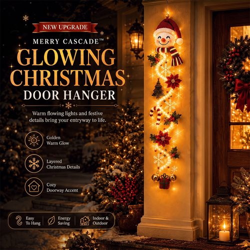 ? Last Day 49% OFF ¨C ??MerryCascade? Glowing Christmas Door Hanger | 6 Festive Light Designs?