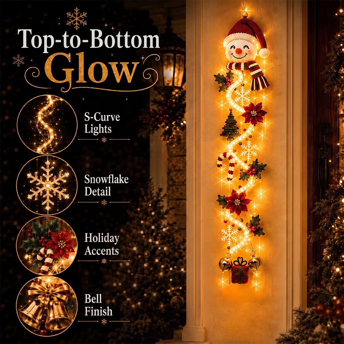 ? Last Day 49% OFF ¨C ??MerryCascade? Glowing Christmas Door Hanger | 6 Festive Light Designs?