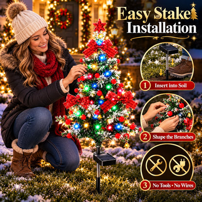 🎄✨ Solar-Powered Christmas Cedar Trees – Festive Garden & Porch Decor