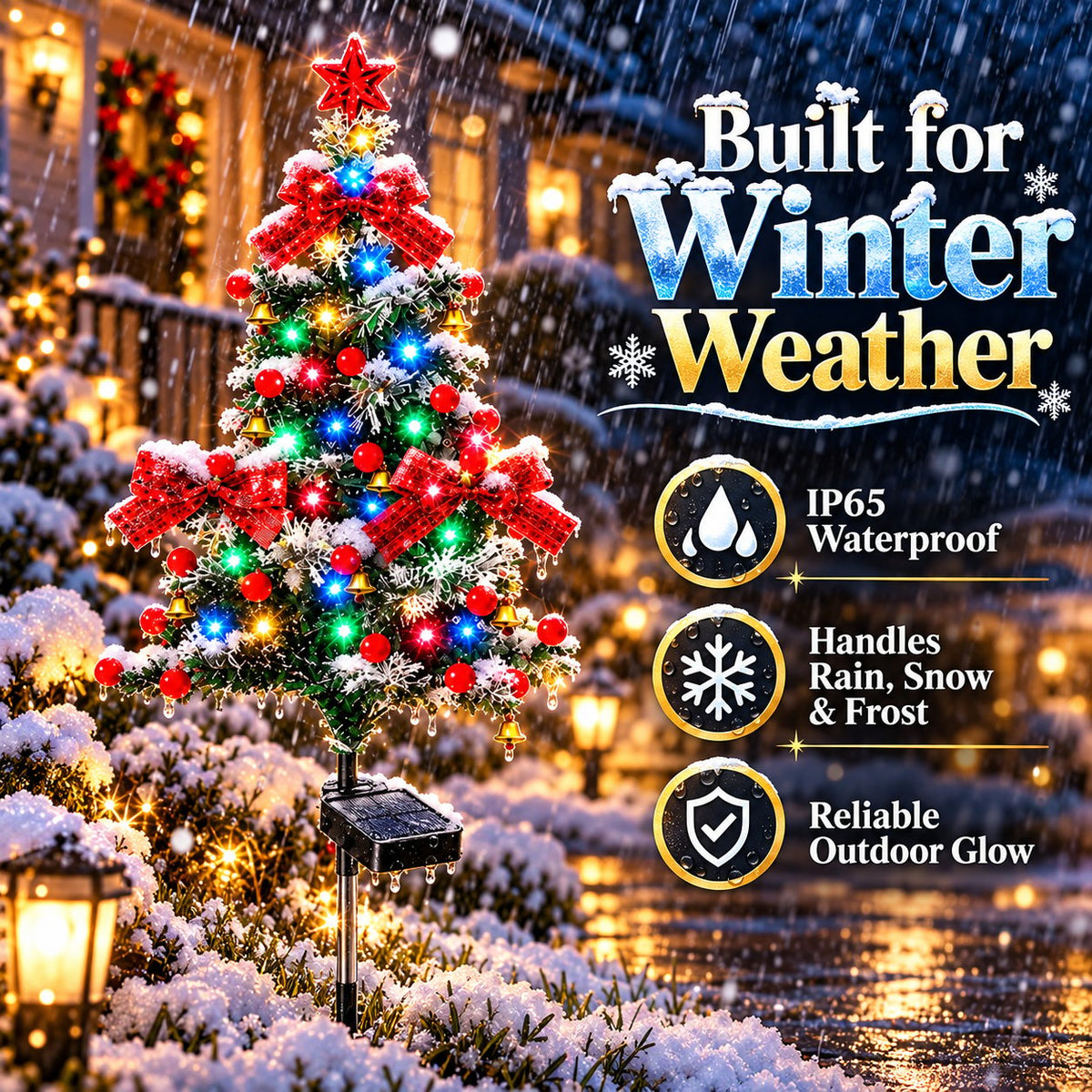 🎄✨ Solar-Powered Christmas Cedar Trees – Festive Garden & Porch Decor