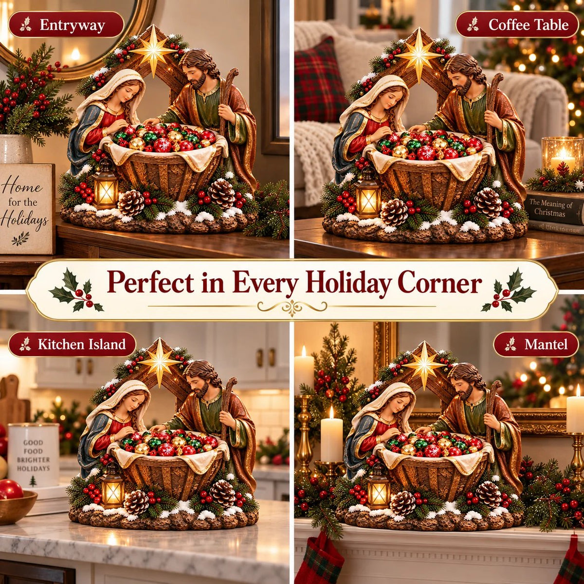 💯49% OFF – ✝️ Nativity Blessing Bowl™ | Lighted Christmas Treat Bowl with Mary, Joseph & Bethlehem Star 🎄