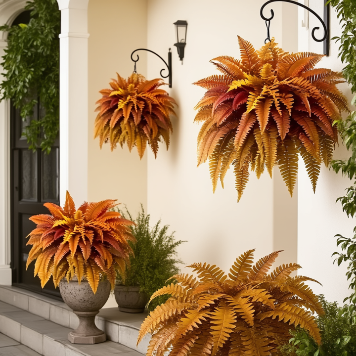 🍂49% OFF Today Only--UV Resistant Lifelike Autumn-colored Artificial Boston Fern🍁