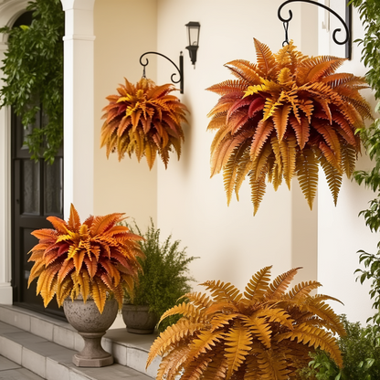 🍂49% OFF Today Only--UV Resistant Lifelike Autumn-colored Artificial Boston Fern🍁