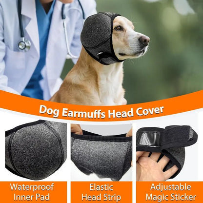 Dog Calming Ear Wraps 🐶 – Noise Cancelling & Waterproof Ear Cover for Anxiety Relief, Fireworks & Bath Protection 💧