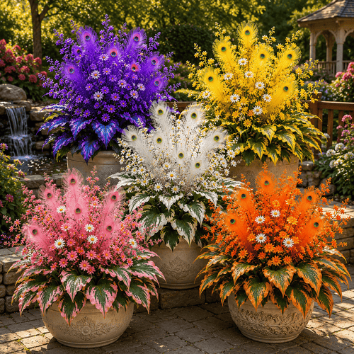 🌿🔥 Peacock Flame Hosta Bulbs – Vibrant Multicolor Foliage for Gardens, Patios & Planters 🦚
