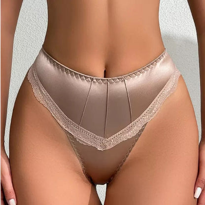 Women's 5-Pack Low-Rise Seamless Panties with Lace Trim