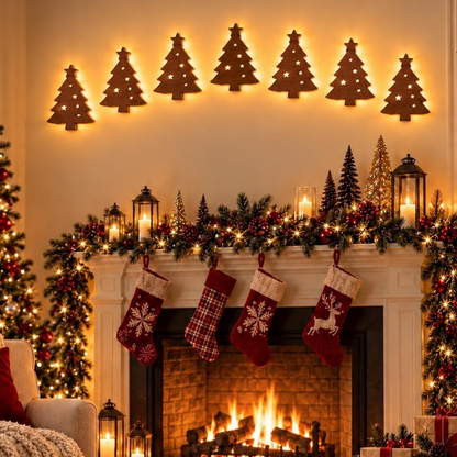 LIMITED-TIME 50% OFF — SHOP NOW! 🔥7Pcs Led Reindeer Wall Decorations, 3d Antler Glow Wall Decor For Christmas,3D Light-Up Wooden Reindeer Christmas Wall Decor Lights