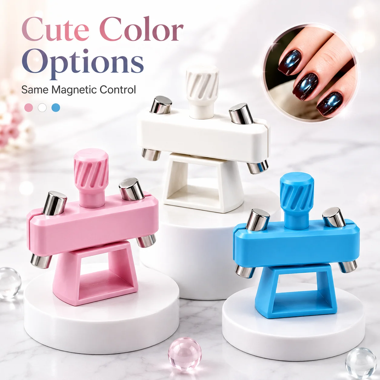 🔥LAST DAY 50% OFF ✨ Glass Bead Cat-Eye NailMagnet Tool|3D Cat-EyeManicure Tool