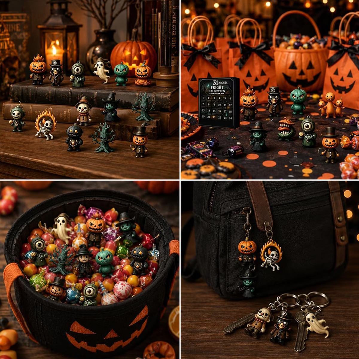 2026 Halloween Countdown Advent Calendar, 15-Day or 31-Day “Nights of Fright” Blind Bag Surprise Gift Box with Collectible Mini Figures & Charms