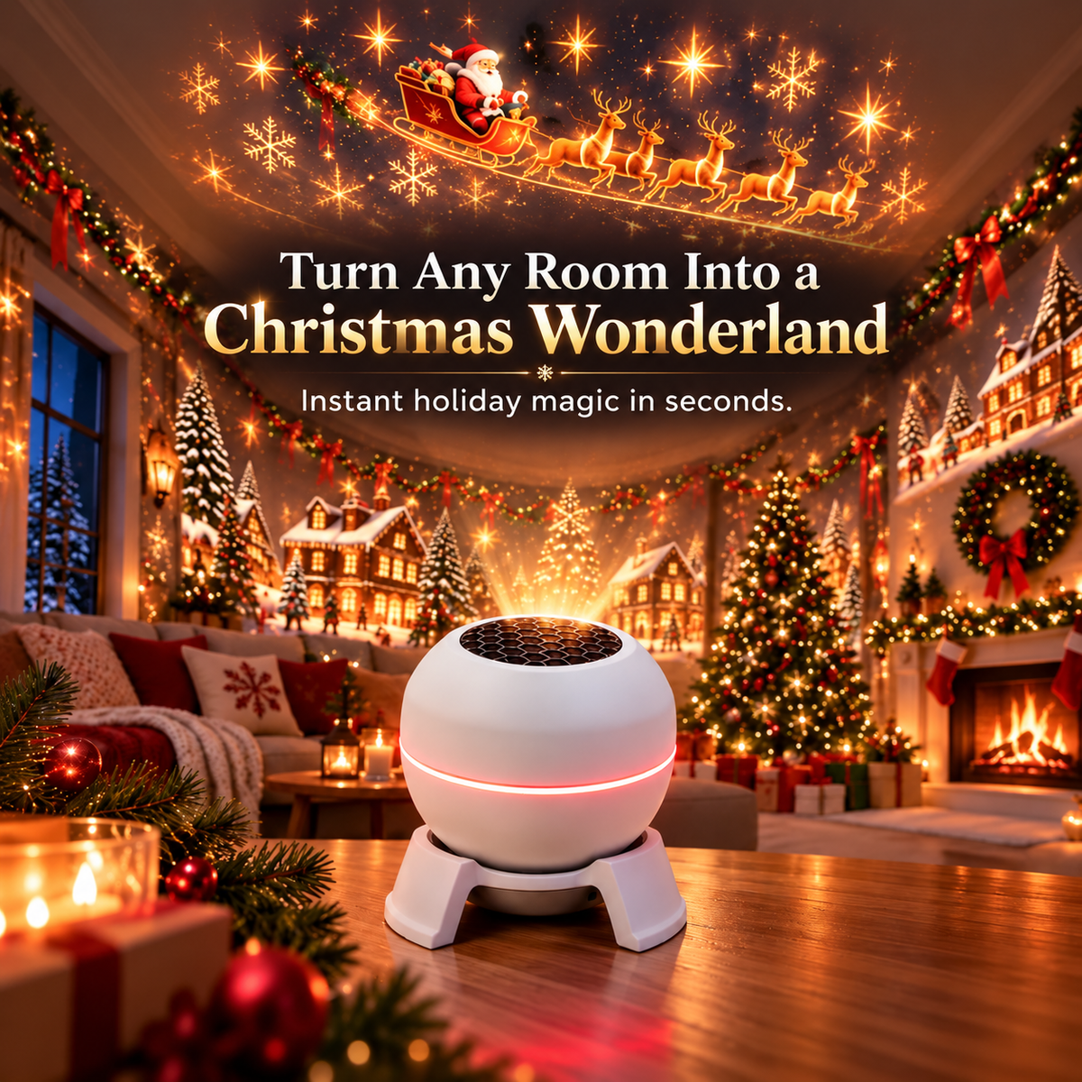🎅 Turn Any Room Into a Christmas Wonderland – Holiday Projection Night Light