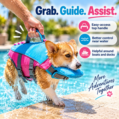 Dog Life Vest – Adjustable Flotation Support for Swimming & Boating