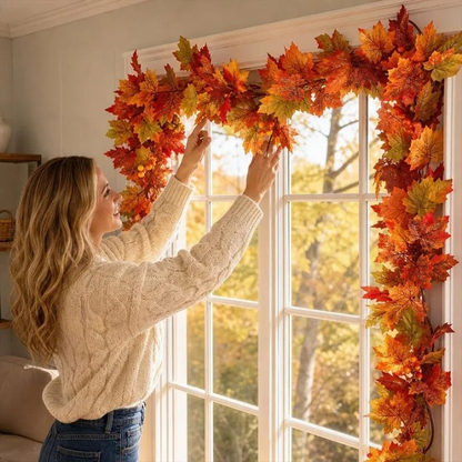 🍁On Sale Today Only🍂Fall Wreath with Pumpkin Maple Leaves🎃
