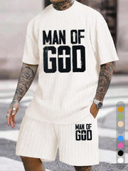 "Man Of God" Does Old Letter Texture Pattern Large Size Two-piece Set