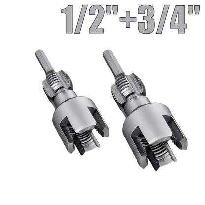 ⚡Drill-Powered Pipe Thread Cutting Bit — Internal & External Threading for 1/2' & 3/4' Plastic Pipes