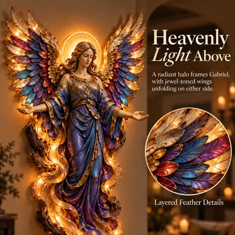 ✝️ Heavenly Radiance™ Lighted Angel Wall Sculpture ✨