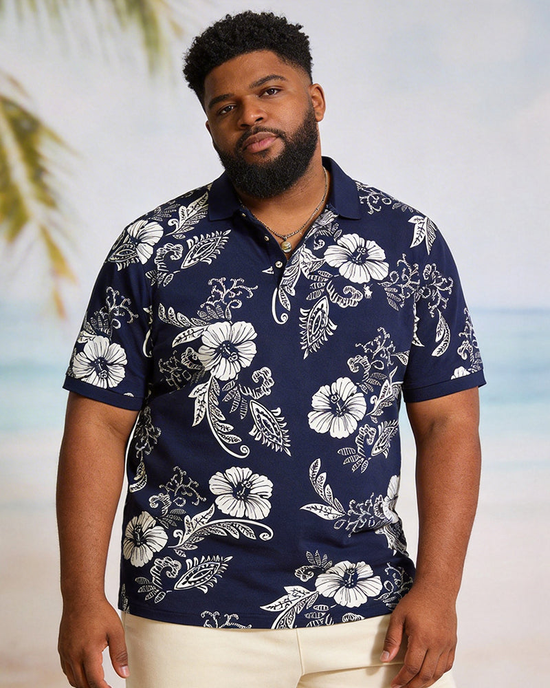 Big & Tall Men's Paisley-Print Short-Sleeved Polo Shirt