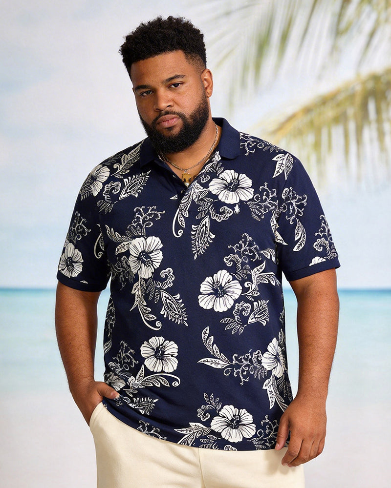 Big & Tall Men's Paisley-Print Short-Sleeved Polo Shirt