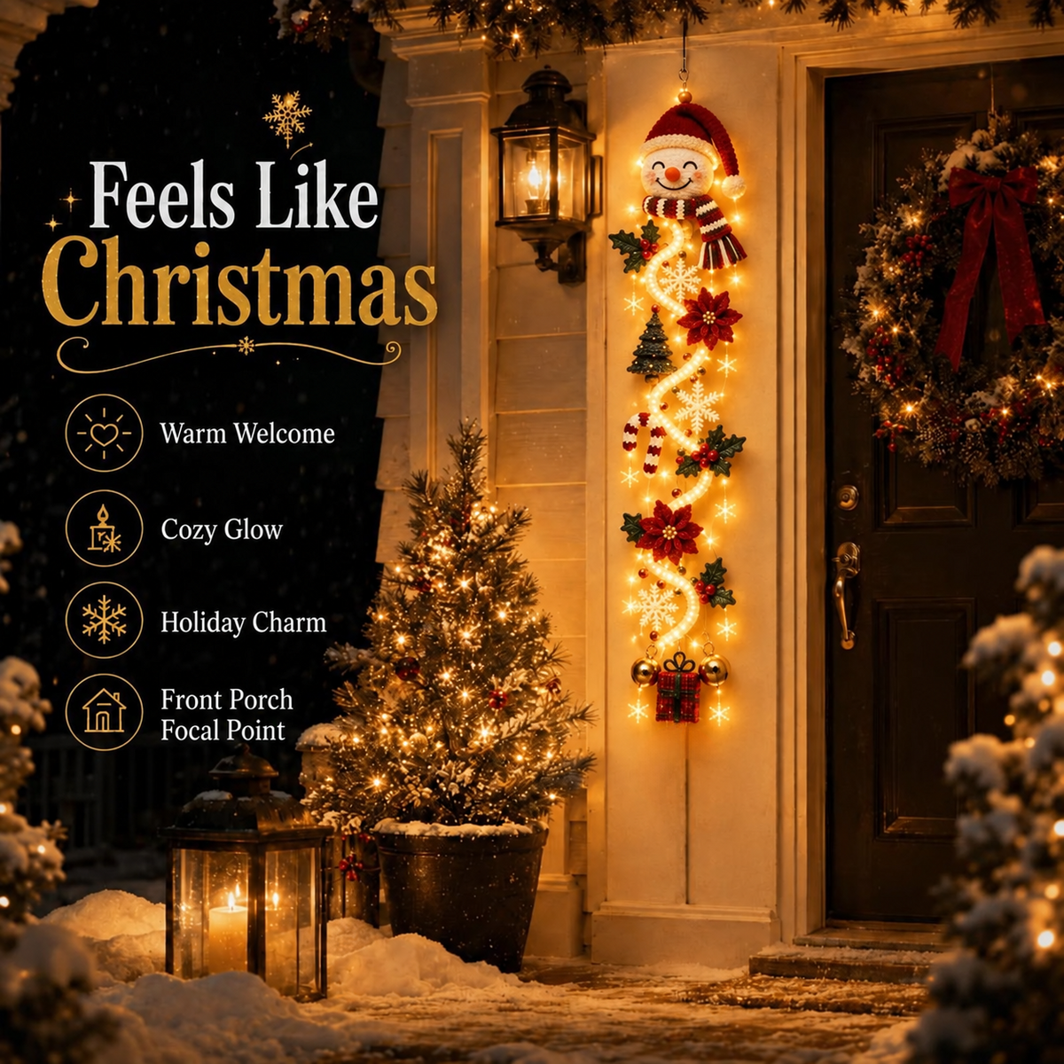 ? Last Day 49% OFF ¨C ??MerryCascade? Glowing Christmas Door Hanger | 6 Festive Light Designs?