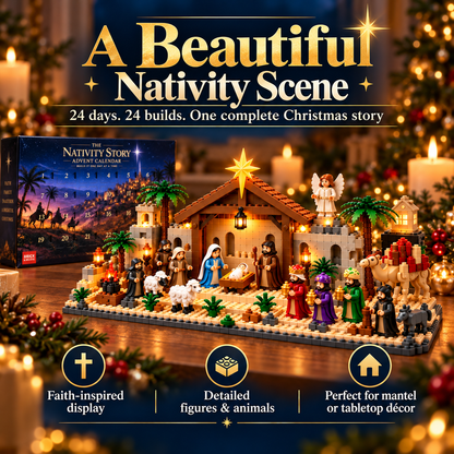🎄🎈Nativity Advent Calendar – 24-Day Buildable Christmas Nativity Set