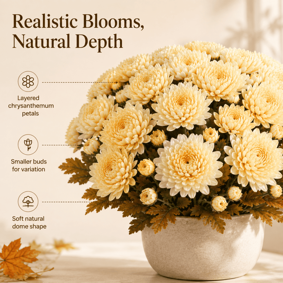 💥Last Day 50% OFF🌼-Autumn Bloom Faux Chrysanthemum Bush