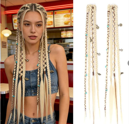✨ Boho Beaded Clip-In Braids – Effortless Festival & Everyday Hair Transformation