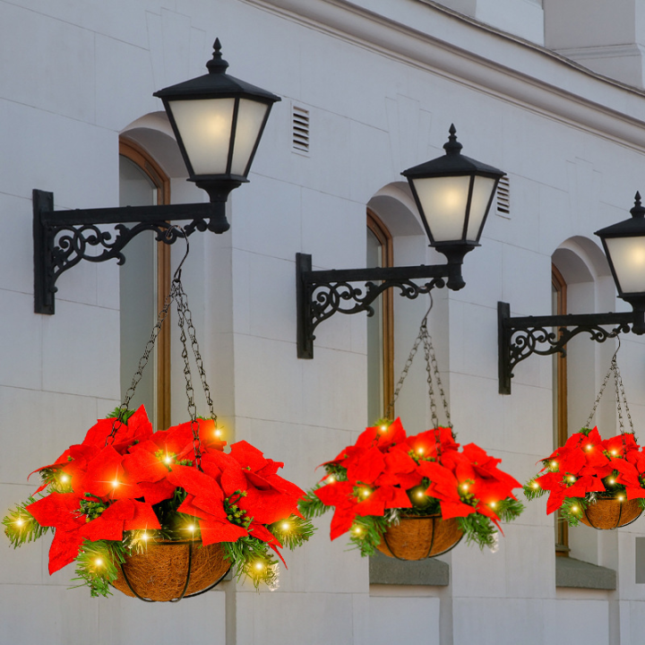 🔥HOT SALE✨ Artificial Christmas Flowers Hanging Poinsettias