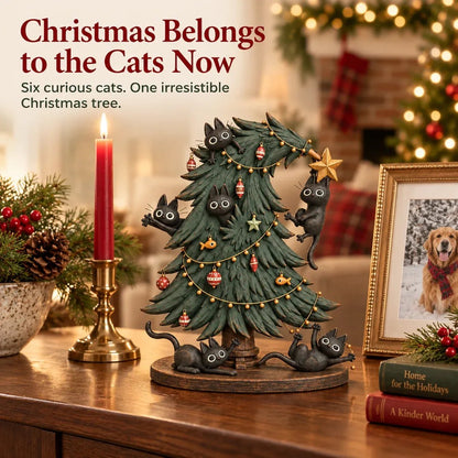 🎄 Cute Black Cat Christmas Tree Decor
