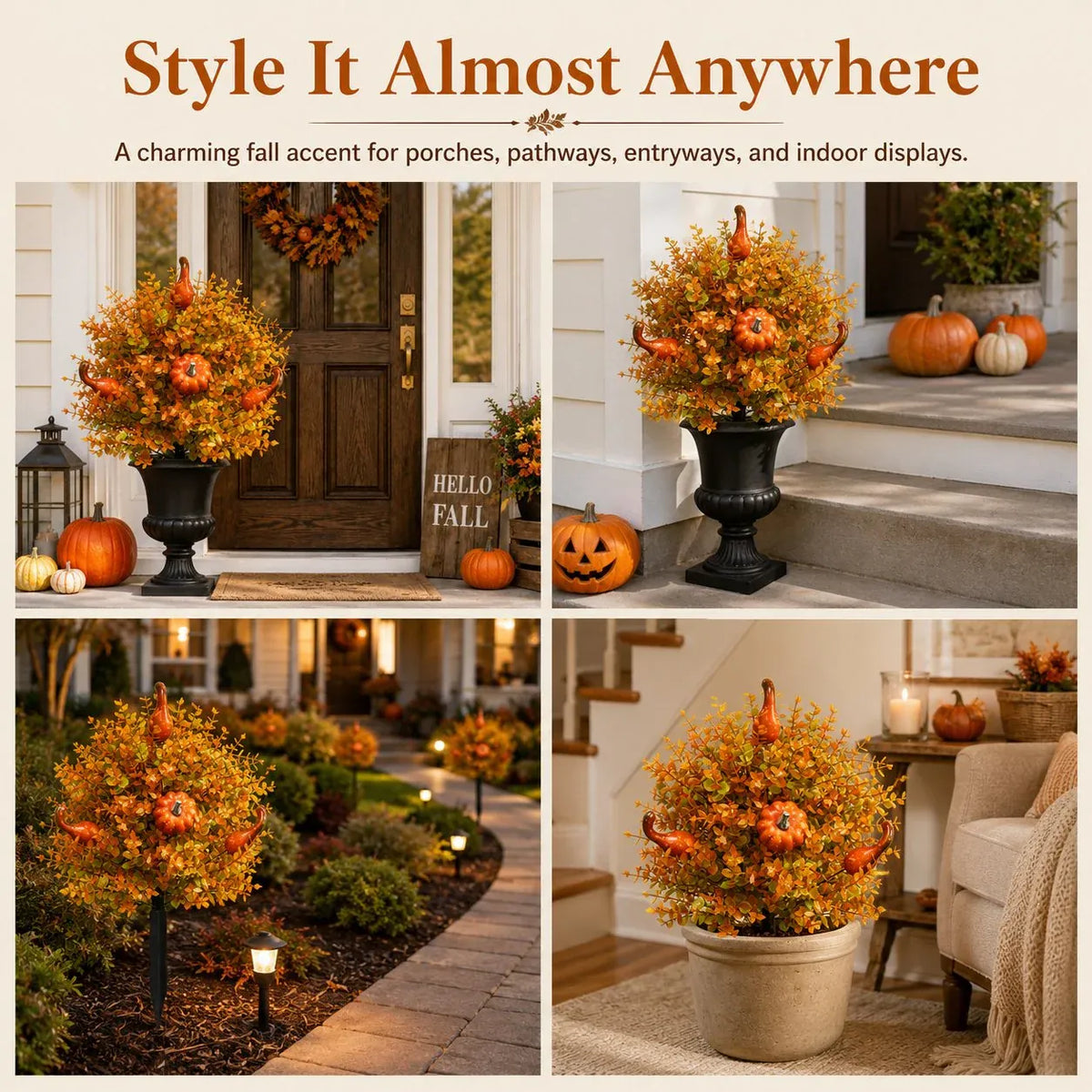 Just Arrived 🔥Artificial Autumn Halloween Pumpkin & Tree Stump Decoration🍂🎃