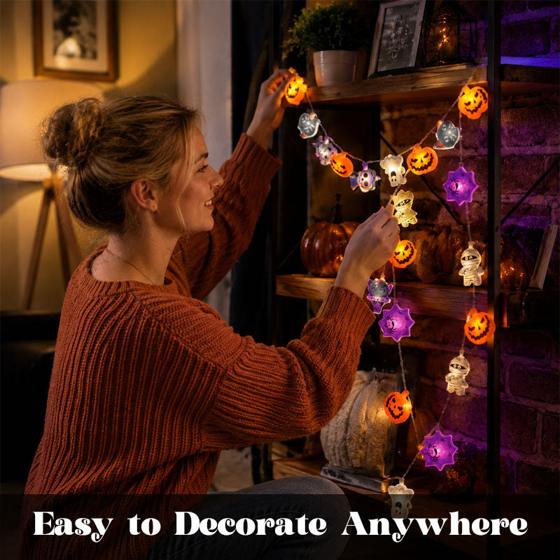 🔥Halloween Early Bird Sale🎃Halloween LED Pumpkin String Lights – Create A Spooky Glow For Your Home