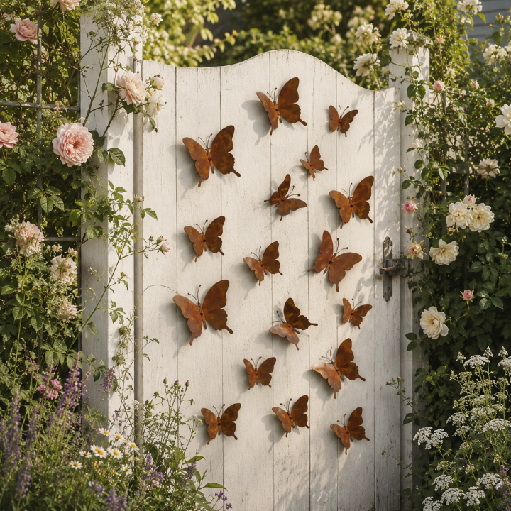 15-Piece Rustic Metal Butterfly Wall Décor Set – Transform Any Wall Into Garden Art
