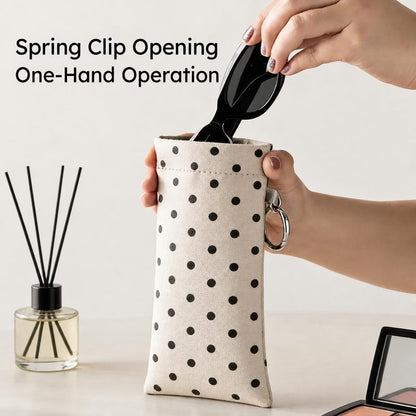 🔥HOT SALE✨ Soft PU Leather Sunglasses Pouch Elastic Opening Eyeglasses Bag