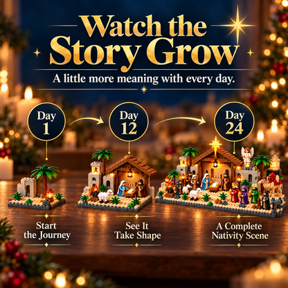 🎄🎈Nativity Advent Calendar – 24-Day Buildable Christmas Nativity Set