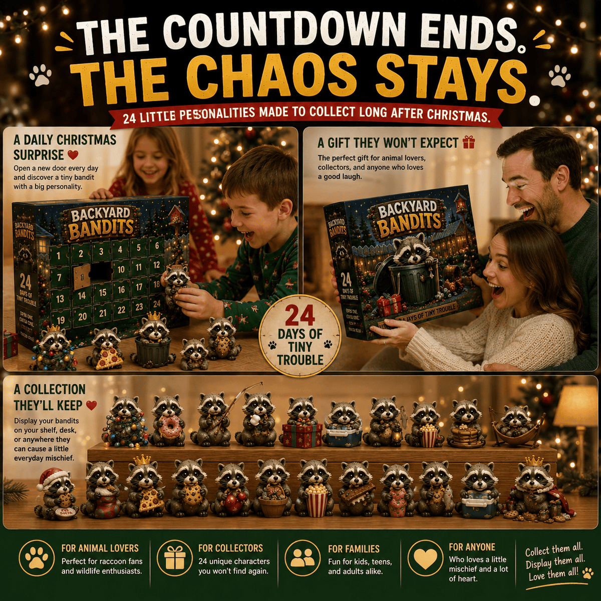 🦝 Backyard Bandits Advent Calendar – 24 Days of Tiny Trouble