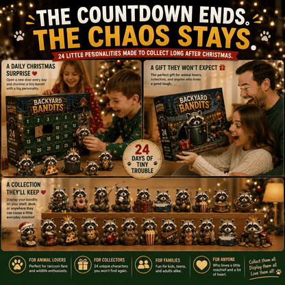 🦝 Backyard Bandits Advent Calendar – 24 Days of Tiny Trouble