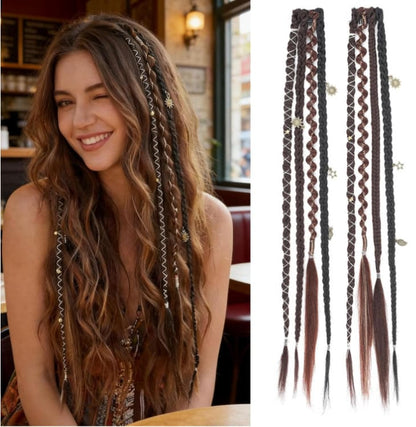✨ Boho Beaded Clip-In Braids – Effortless Festival & Everyday Hair Transformation