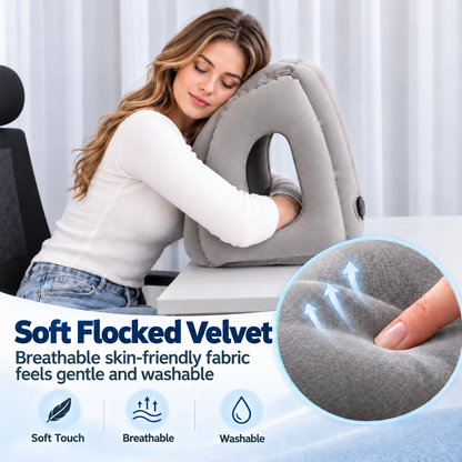 💤 Multi-Angle Inflatable Sleep Pillow for Airplanes, Trains & Office Desks