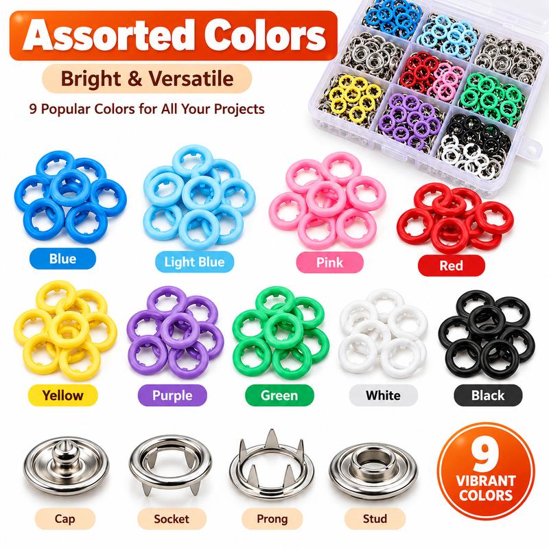 ?? 100Pcs Invisible Colored Metal Buckle & Manual Pressure Pliers | Quick Clothing Repair & DIY