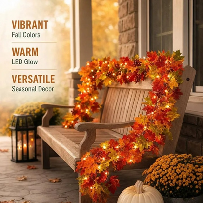 🍁On Sale Today Only🍂Fall Wreath with Pumpkin Maple Leaves🎃