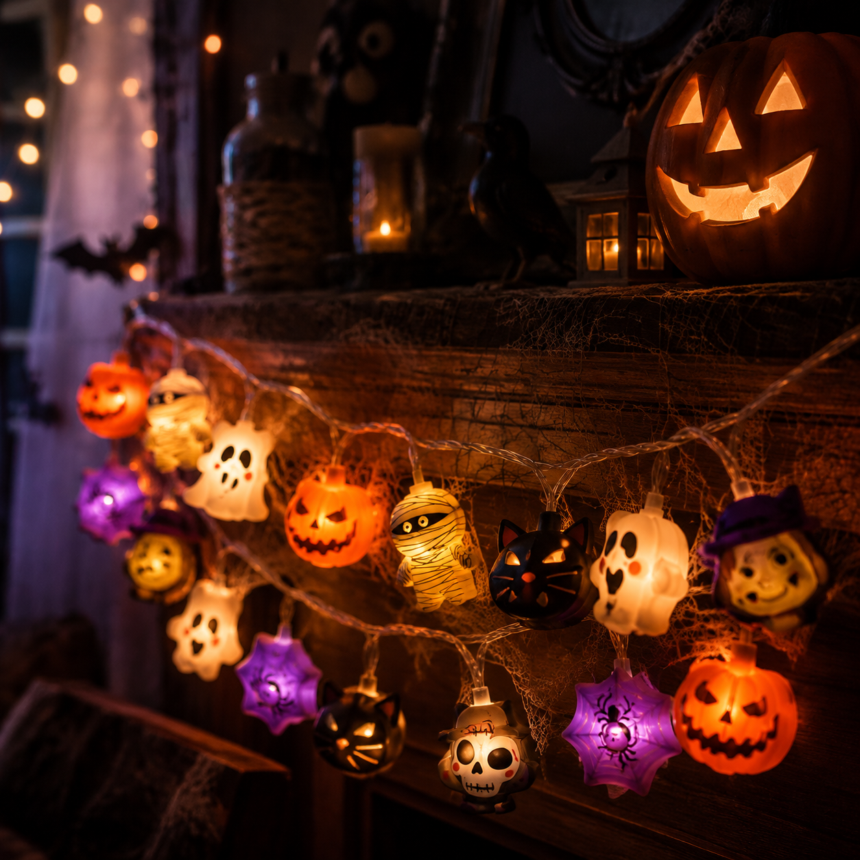 🔥Halloween Early Bird Sale🎃Halloween LED Pumpkin String Lights – Create A Spooky Glow For Your Home
