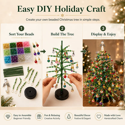 🎄DIY Beaded Christmas Tree Kit – 🎅Create Your Own Sparkling Holiday Decoration