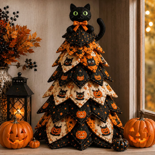 🔥Halloween Early Bird Sale🎃DIY Halloween Quilted Fabric Tree Kit