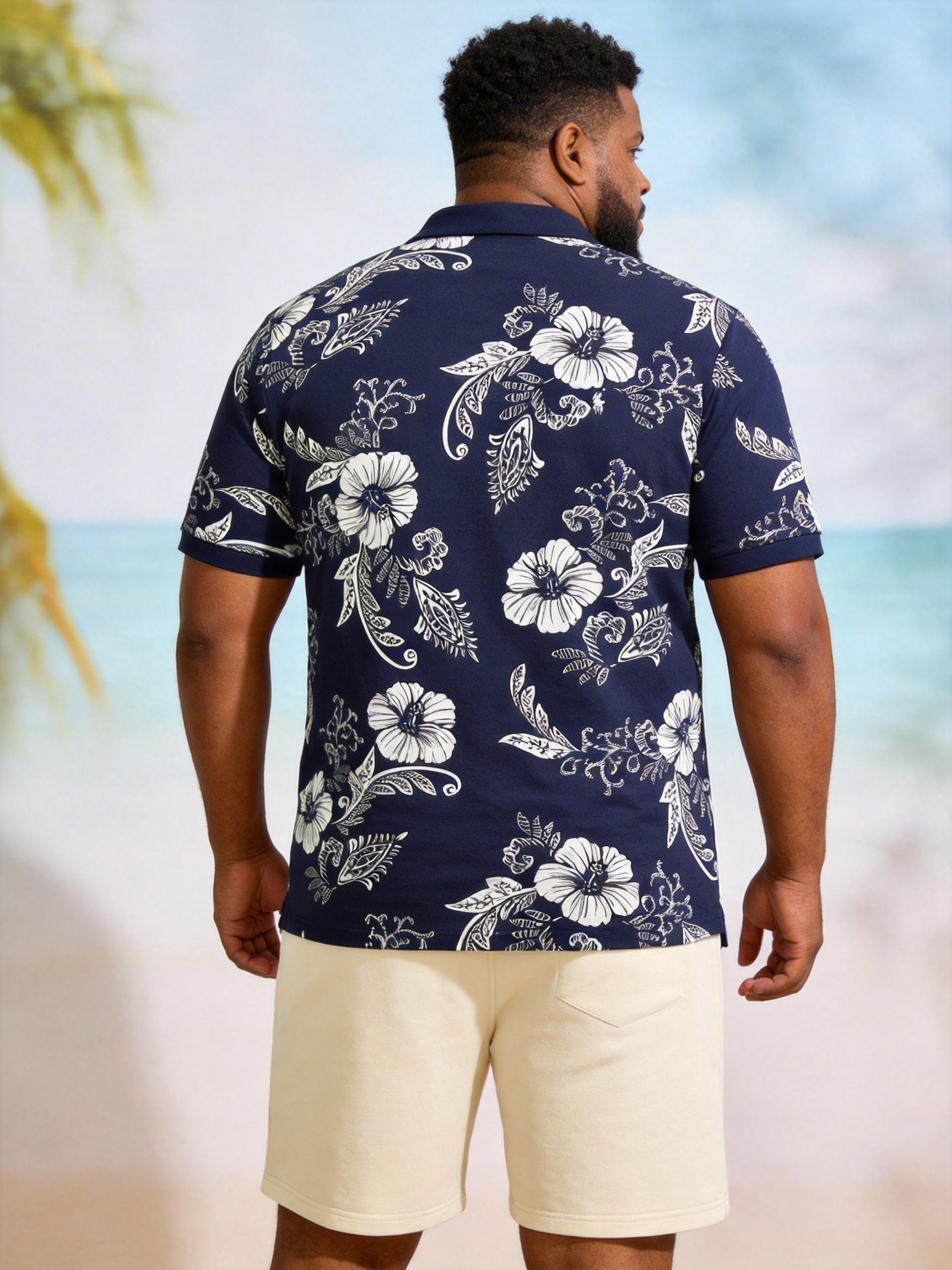 Big & Tall Men's Paisley-Print Short-Sleeved Polo Shirt