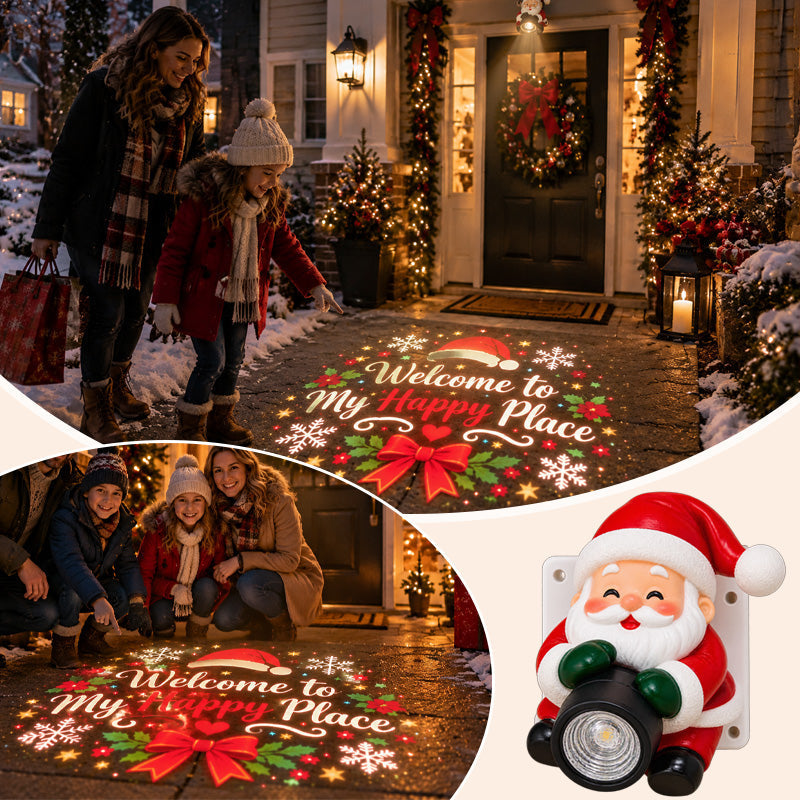 🎅 Santa Christmas Welcome Projector – Festive Holiday Doorway Light with Remote Control ✨