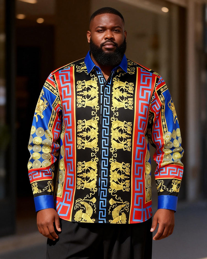 Big & Tall Men's Printed Long Sleeve Shirt