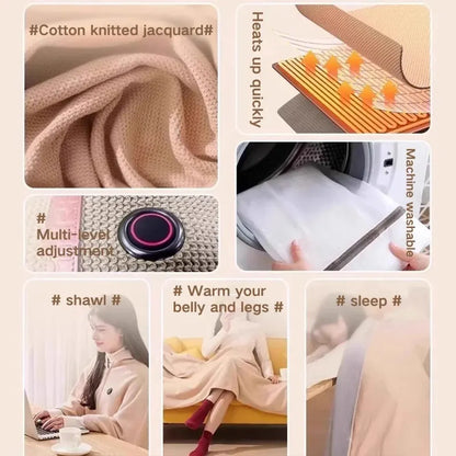 🔥 Christmas Sale 60% OFF ❄️🔥Portable Heated Shawl – Wearable Electric Heating Shawl ☀️ Warm the Entire Winter
