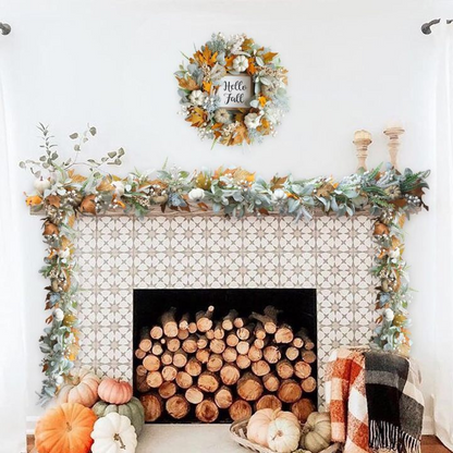 🍁On Sale Today Only🍂Fall Wreath with Pumpkin Maple Leaves🎃