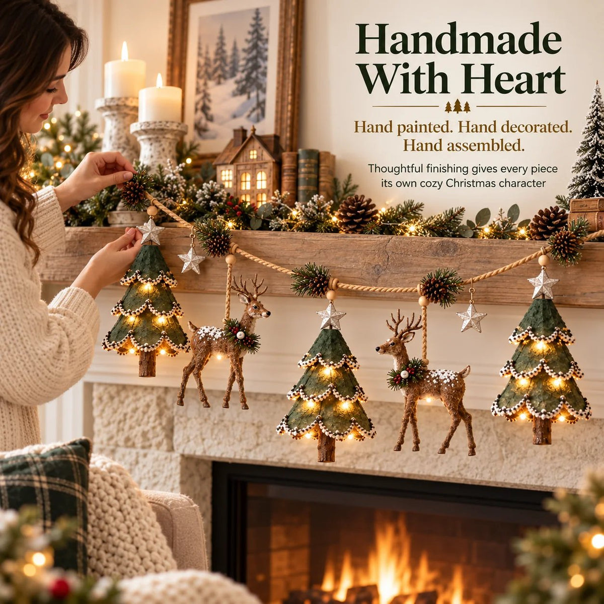 ⏰ LAST DAY 49% OFF - 🦌 Lighted Woodland Christmas Garland